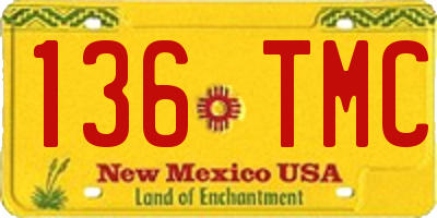 NM license plate 136TMC