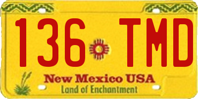 NM license plate 136TMD
