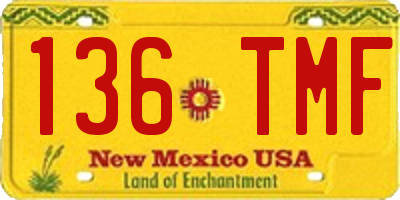 NM license plate 136TMF