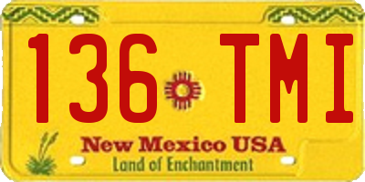 NM license plate 136TMI