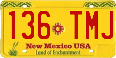 NM license plate 136TMJ