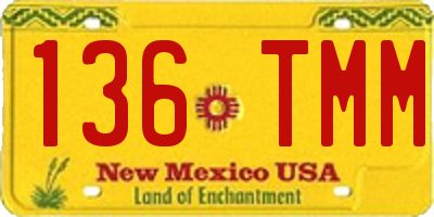 NM license plate 136TMM