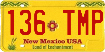 NM license plate 136TMP