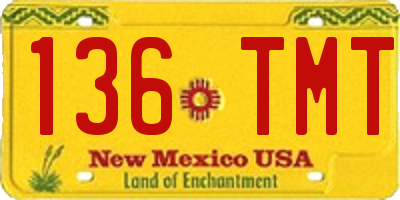 NM license plate 136TMT