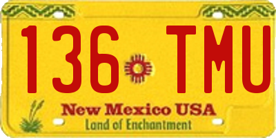NM license plate 136TMU