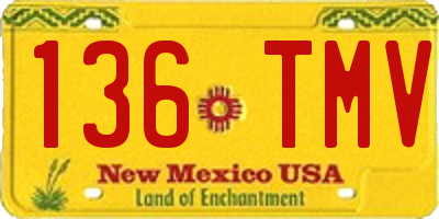 NM license plate 136TMV