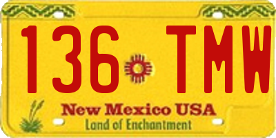 NM license plate 136TMW
