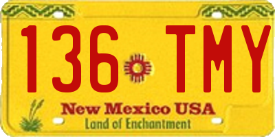 NM license plate 136TMY