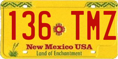 NM license plate 136TMZ