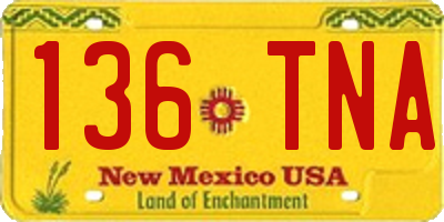 NM license plate 136TNA