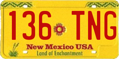 NM license plate 136TNG