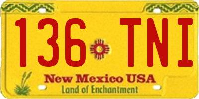 NM license plate 136TNI