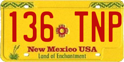 NM license plate 136TNP