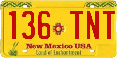 NM license plate 136TNT