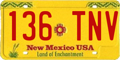 NM license plate 136TNV