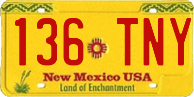 NM license plate 136TNY