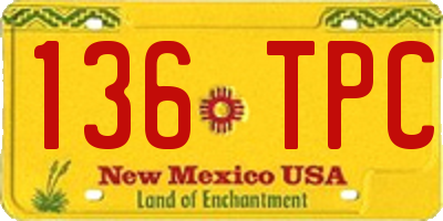 NM license plate 136TPC