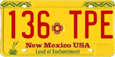 NM license plate 136TPE