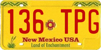 NM license plate 136TPG