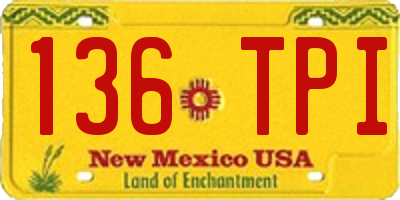 NM license plate 136TPI