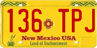 NM license plate 136TPJ