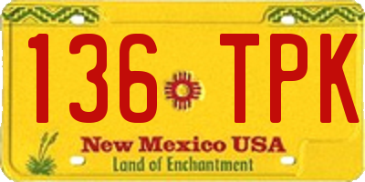 NM license plate 136TPK