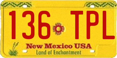 NM license plate 136TPL