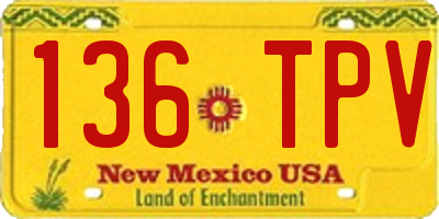 NM license plate 136TPV