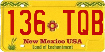 NM license plate 136TQB