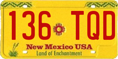 NM license plate 136TQD
