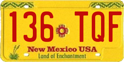 NM license plate 136TQF