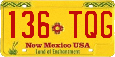 NM license plate 136TQG