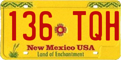 NM license plate 136TQH