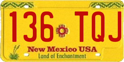 NM license plate 136TQJ