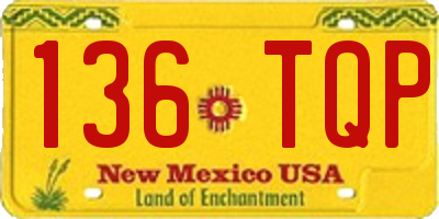 NM license plate 136TQP