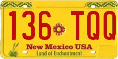 NM license plate 136TQQ