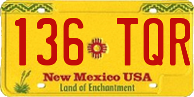 NM license plate 136TQR