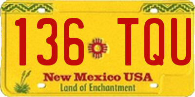 NM license plate 136TQU