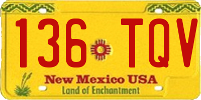 NM license plate 136TQV