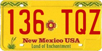 NM license plate 136TQZ