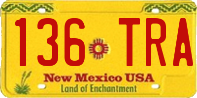 NM license plate 136TRA