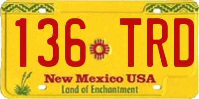 NM license plate 136TRD