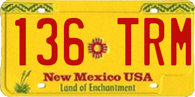 NM license plate 136TRM