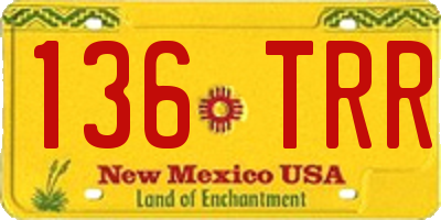 NM license plate 136TRR