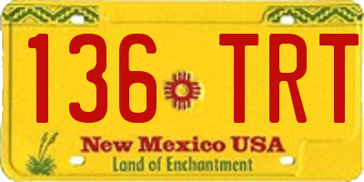 NM license plate 136TRT