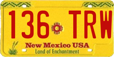 NM license plate 136TRW