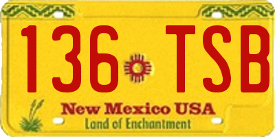 NM license plate 136TSB