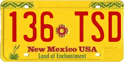 NM license plate 136TSD