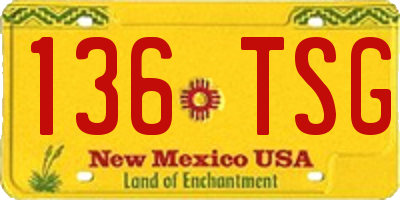 NM license plate 136TSG