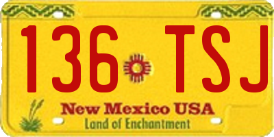 NM license plate 136TSJ